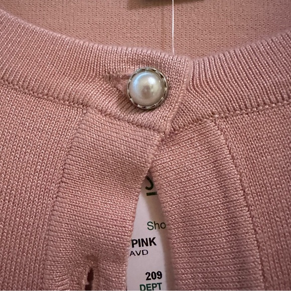 NWT Pink Pearl and Sparkle Cardigan Sweater Size Small. - Picture 2 of 6